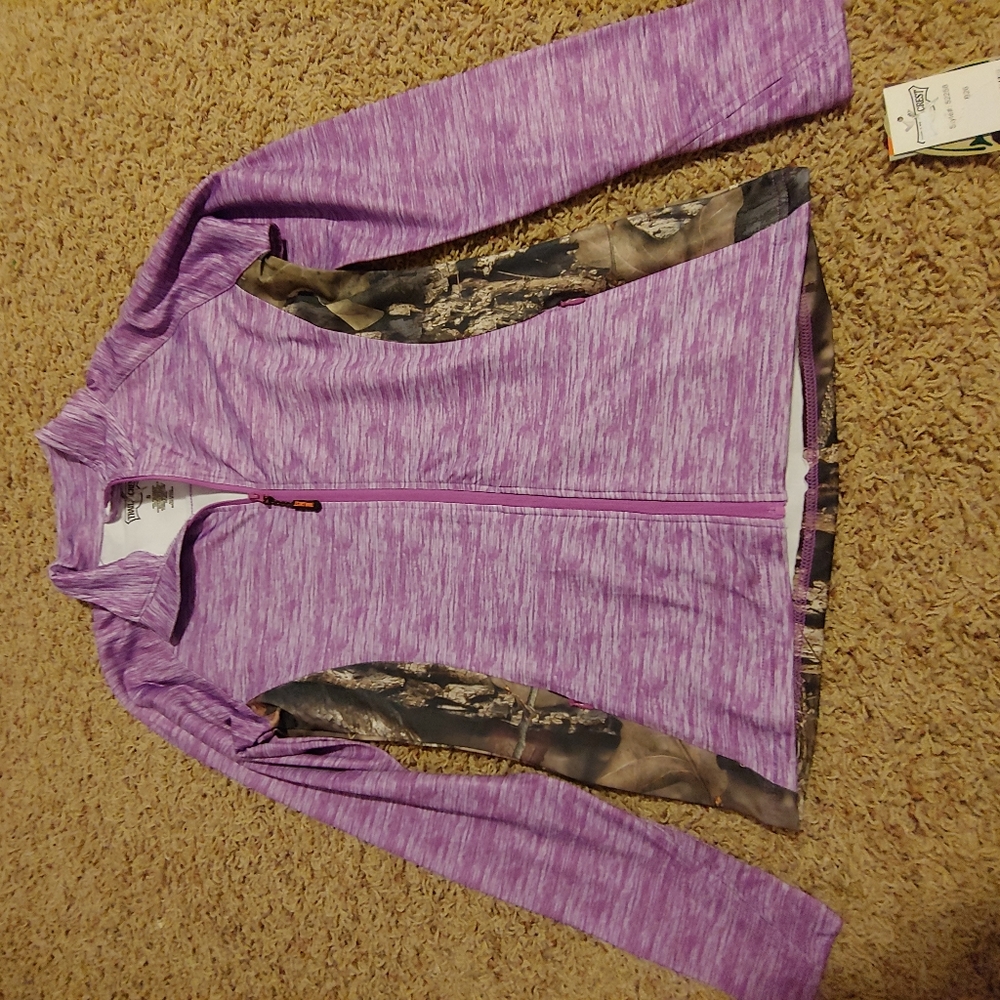 Brand new camo and purple full zip jacket size s